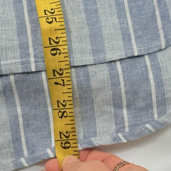 Sigrid Olsen Linen Blouse Top Women Size S Stripe Collar Oversized Loose Relaxed - Picture 4 of 11